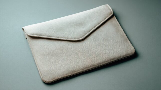 Minimal laptop sleeve with clean fabric texture on soft background for modern portable device protection