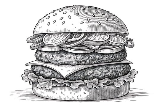 Delicious double layered beef burger with lettuce and tomato