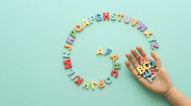Hand holding colorful alphabet beads spelling celebrations for event planning and party decor