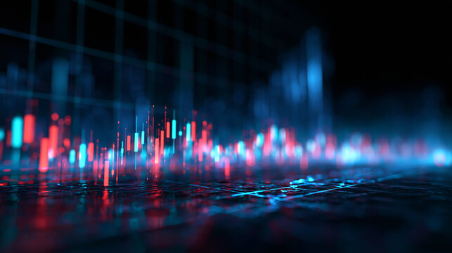 Financial Stock Market Candlestick Chart in Digital Space