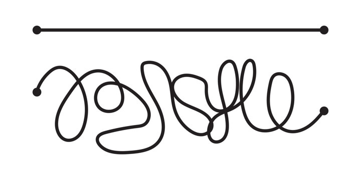 Direct straight line and messy chaotic path comparison vector illustration