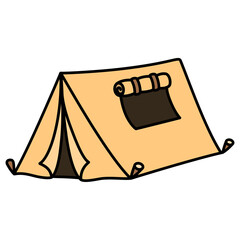 Camping Tent Cartoon Style Illustration Isolated © YQvibe Studio