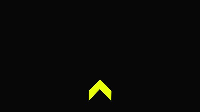 Up arrow animation on black background. Right- directional arrow loop animation .Animated arrow icon pointing up. with alpha channel. arrow isolated video footage. 