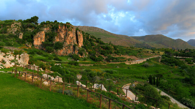picturesque rocks and hills extreme country side terrain landscape dramatic lighting time environment space of island