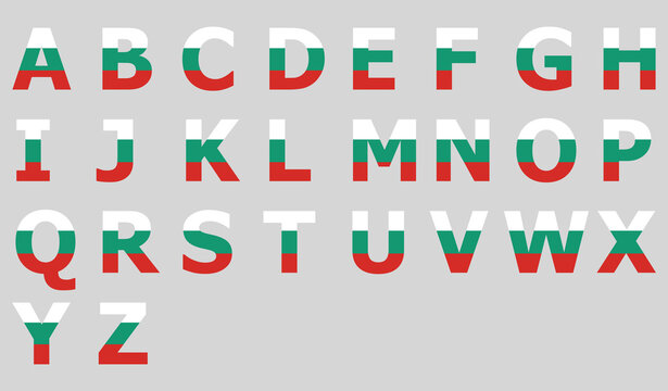 3D Flag of Bulgaria on a text background.