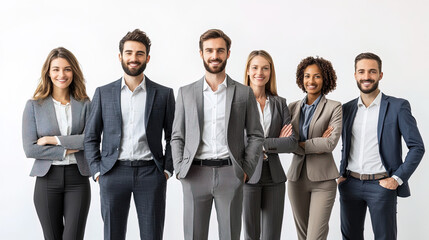 Obraz premium Diverse Team of Business Professionals Standing Together, Confident Corporate Group Portrait