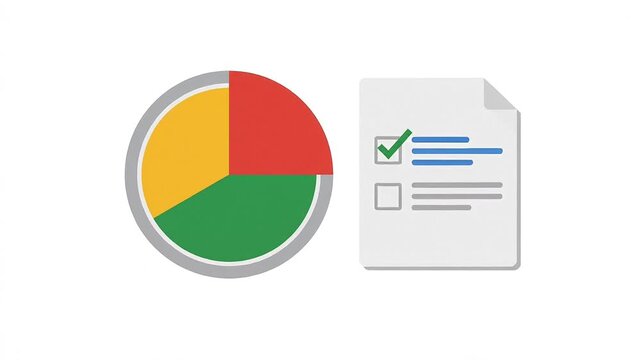 Pie Chart and Checklist Animation Showing Business Report and Task Completion