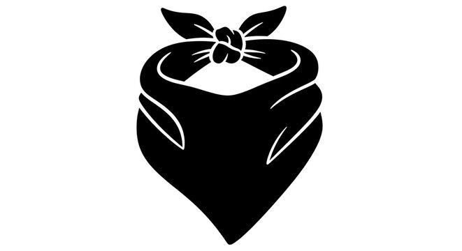 Bandana Mask Silhouette in Chicano Art Style