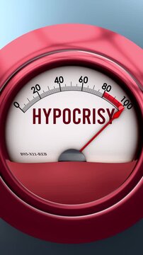 hypocrisy meter that is hitting a full scale, showing a very high level of xxx, overload of it, too much of it. Maximum value, off the charts.