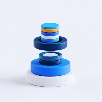 Layered database stack on circular base