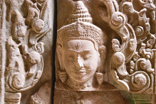 sculpture dans le complex d'Angkor, Siem reap, cambodge