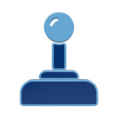 A 3D rendered icon of a blue joystick or control lever for machinery, isolated on a white background, for gaming, technology, and industrial control concepts isolated on a transparent background © Hellal khan