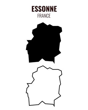Essonne map vector illustration set, French department silhouette and outline map