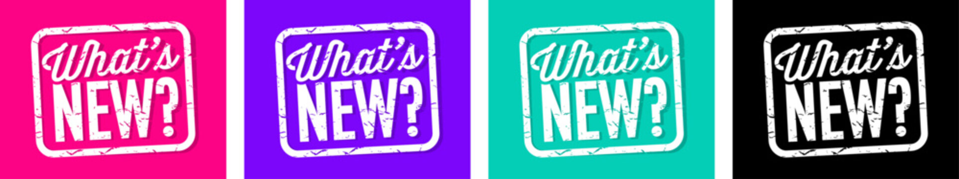 Text "What's new?" on stamp