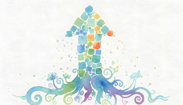 Colorful Firefly Illustration with Abstract Light and Swirls
