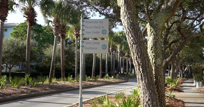 WaterColor street and town sign in 30A Florida