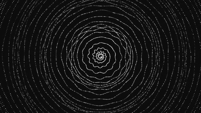 Concentric wavy white lines forming a mesmerizing digital vortex pattern