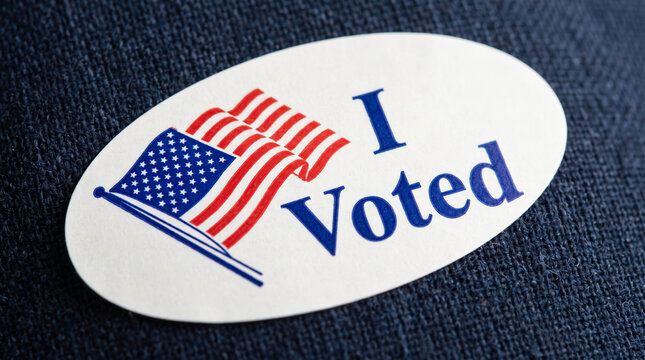 Election usa midterm campaign voting sticker Election usa midterm campaign voting sticker badge. us united america vote ballot 2026. government politic democracy candidate, patriotic banner