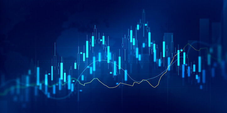 Investment finance chart,stock market business and exchange financial growth graph.	
