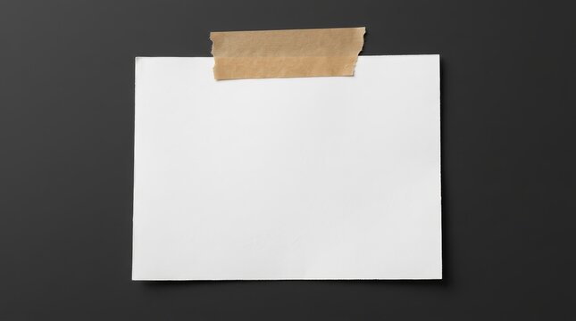 Message reminder card template featuring grunge adhesive tape on white paper.