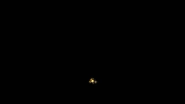 Golden magic stardust fairy trail forming glowing heart shape animation motion background 4k