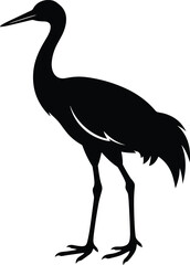 Naklejka premium Elegant crane bird silhouette vector illustration for wildlife and nature design projects