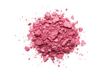 Fototapeta premium Crumbled heap of bright pink cosmetic face blush powder.
