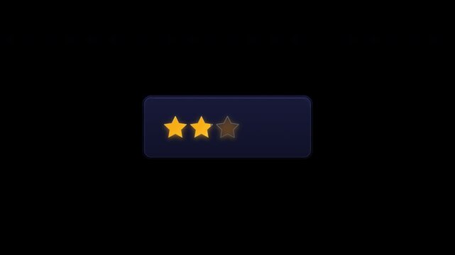 Premium 5-star rating progressive fill animation with light sweep and color variants motion graphics