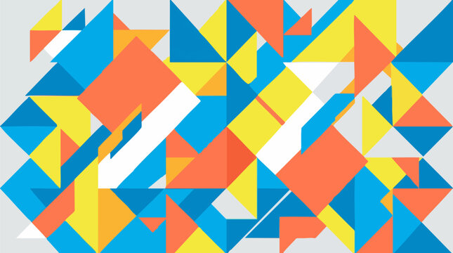 Abstract geometric pattern with colorful triangles and polygons