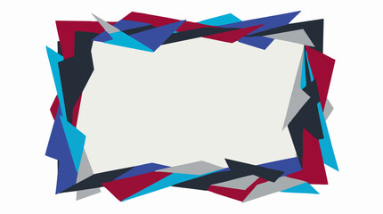 Obraz premium Vibrant Geometric Frame in Blue, Red, and Gray Abstract Style