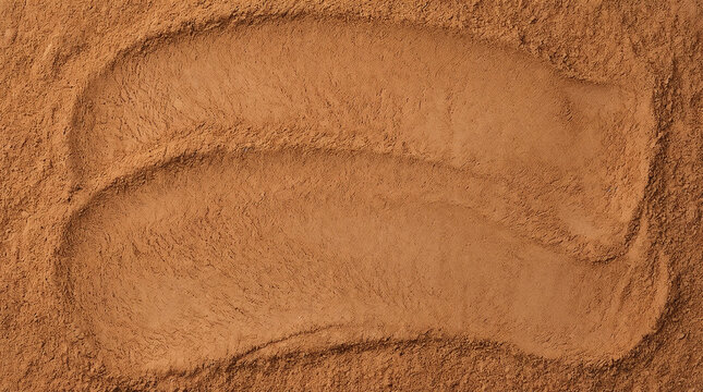 Ground cinnamon powder texture with wave pattern