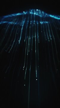 Vertical Digital Data Technology Lines Flowing
Animation of portrait 3d digital data lines and strings flowing and going in and out on black background