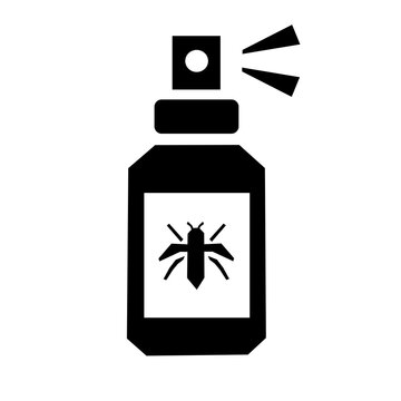 Insect Repellent Spray Icon in Black and White Geometric Style