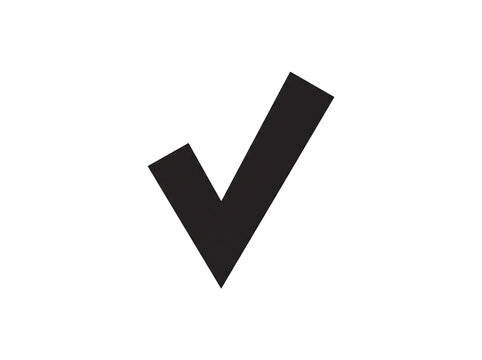 Simple black check mark symbol isolated on white background with tick mark