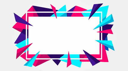 Obraz premium Abstract geometric frame with colorful triangles and dynamic shapes