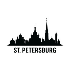 Fototapeta premium St. Petersburg silhouette vector illustration isolated on white
