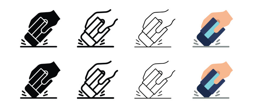 hands pressing and using a magnet to attract a smartphone with various grip styles shown clearly