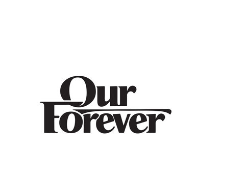 Our forever black typography text logo isolated on white background with typography