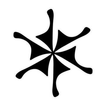 Black Abstract Splat Star Icon &mdash; Bold Organic Asterisk Shape for Logos, Branding, and Modern Graphics