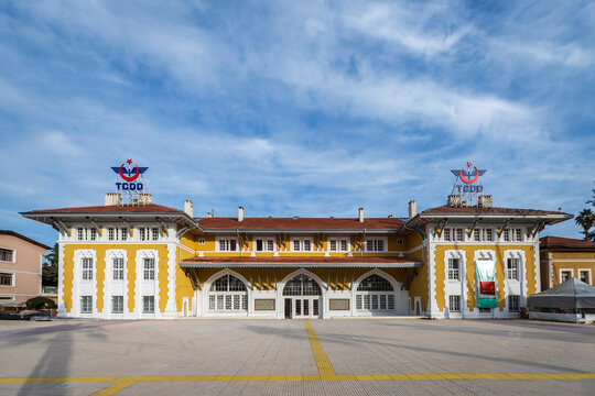 Adana, Turkey - February 03, 2022 : Adana Train Station view in Adana City of Turkey
