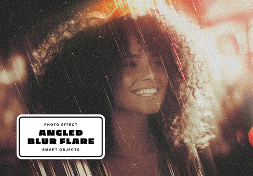 Angled Blur Flare Photo Effect For Poster And Social Media Design
