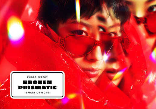 Broken Prismatic Photo Effect For Poster And Social Media Design
