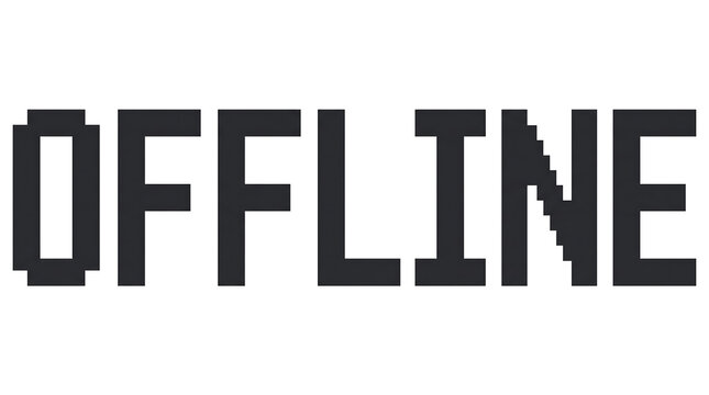 Offline Pixelated Text Sign Icon