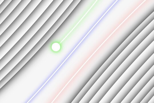 Glowing neon lines cross a geometric abstract digital background