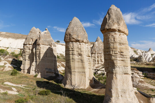 Turkey, Goereme National Park, tuff rock formations in Zemi valley