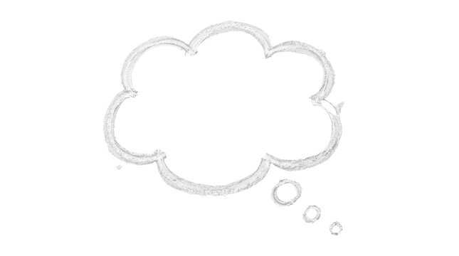 Hand drawn doodle thought bubble speech cloud sketch