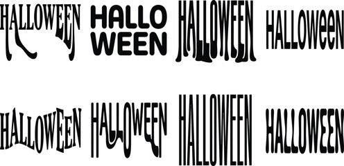 Obraz premium Collection of various halloween text styles and spooky typography design elements