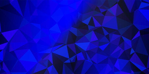 Obraz premium Abstract Blue Low Poly Geometric Background with Faceted Triangle Polygon Pattern and Dynamic Shapes.