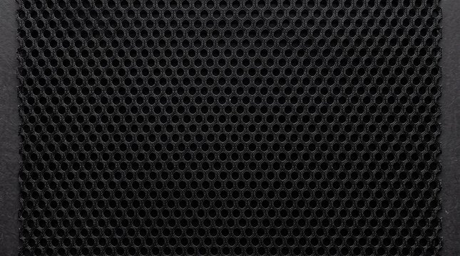 Black Mesh Fabric Texture Background Close Up
