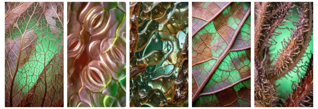 Macro View of Organic Plant Textures and Biological Structures